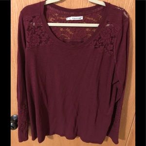 Maurice’s Lace Detail Long Sleeve Shirt